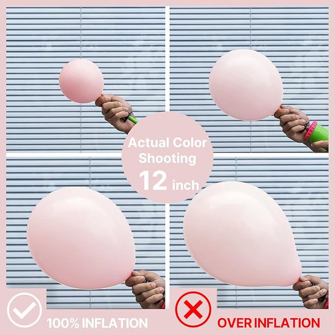 PartyWoo Baby Pink Balloons 50pcs 12 Inch Pastel Light Pale Pink Latex Helium Balloons for Girl Baby Shower Gender Reveal Engagement Wedding Princess Butterfly Birthday Party Decorations Pink-Q18