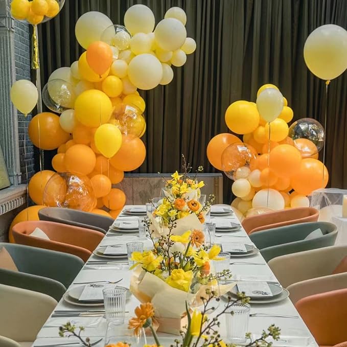 KAWKALSH 200pcs Yellow Balloons 5 Inch, Small Mini Latex Balloons for Party Birthday Baby Shower Anniversary Festival Arch Garland Decoration