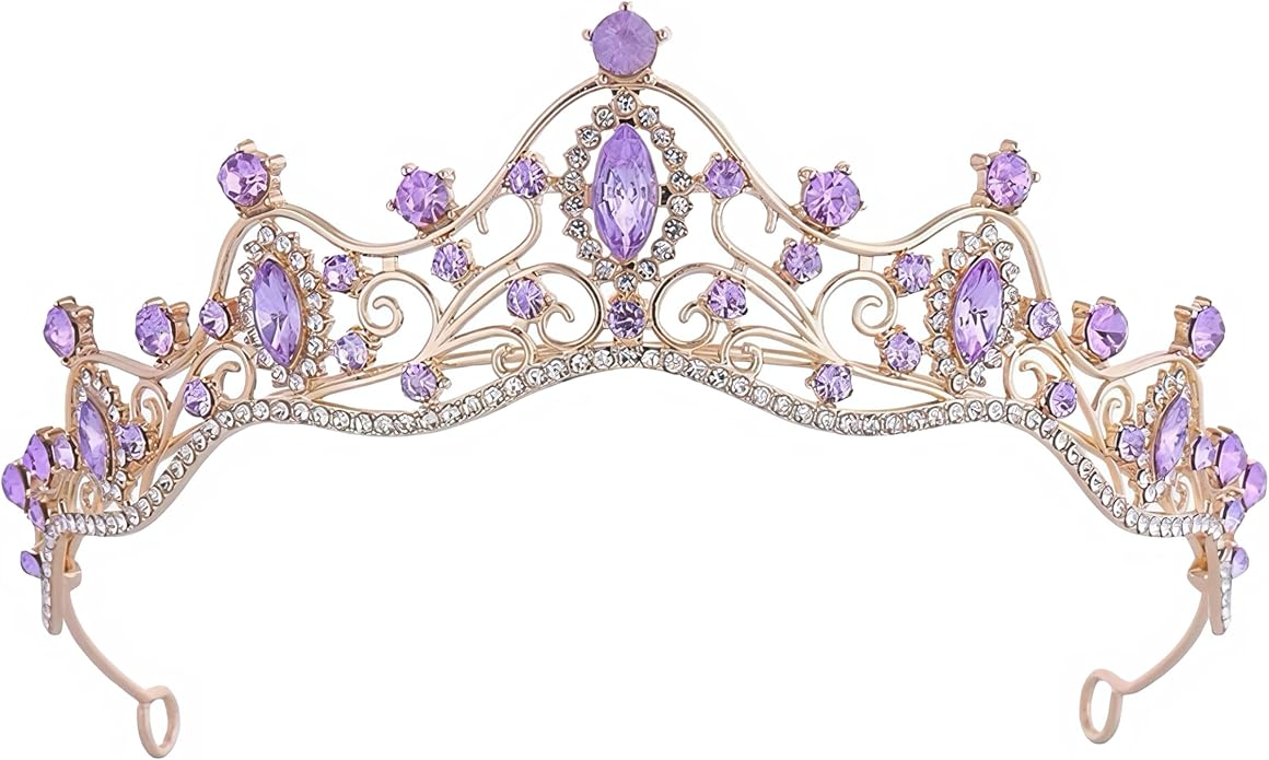 Crystal Crown for Women Girls Elegant Gold Princess Headband Sparkling Rhinestones Queen Tiara for Weddings Birthday Parties Proms Pageant Cosplay