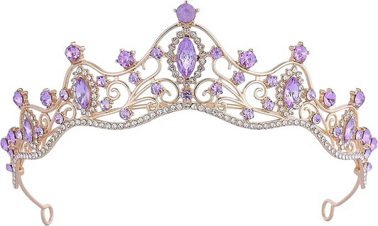 Crystal Crown for Women Girls Elegant Gold Princess Headband Sparkling Rhinestones Queen Tiara for Weddings Birthday Parties Proms Pageant Cosplay