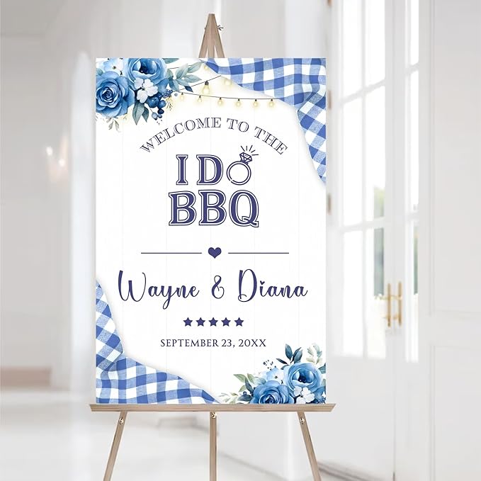 Personalized Welcome To The I Do BBQ Party Sign, BBQ Engagement Party Sign, I Do Barbeque Sign, I Do BBQ Welcome Sign, Couples Shower BBQ Sign, BBQ Yard Sign, BBQ Wedding Decorations
