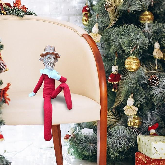 Creepy Goblin Elf Decoration 35cm – Handmade Horror-Inspired Ornament for Christmas, Halloween & Holiday Party Décor – Spooky Collectible with Sinister Expression