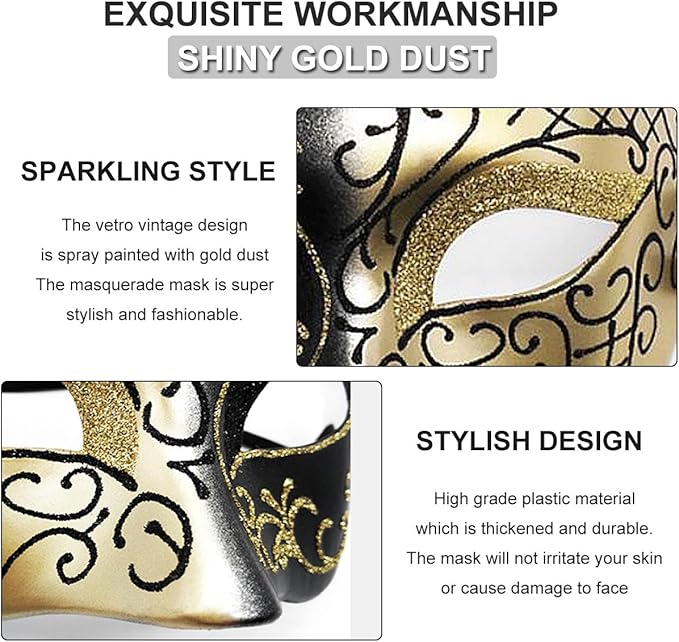 Masquerade Masks for Women Men Couple Lace Eye Mask for Venetian Carnival Halloween Party Ball Prom Costume Mardi Gras