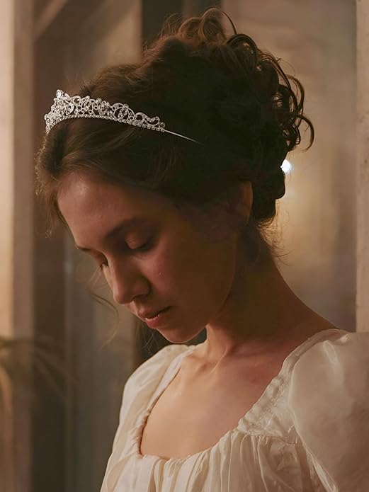 SWEETV Wedding Tiaras and Crowns, Rhinestone Bridal Crown Princess Tiara Headpieces for Women and Flower Girls, Bridgerton Hair Accessories for Birthday Prom Quinceanera