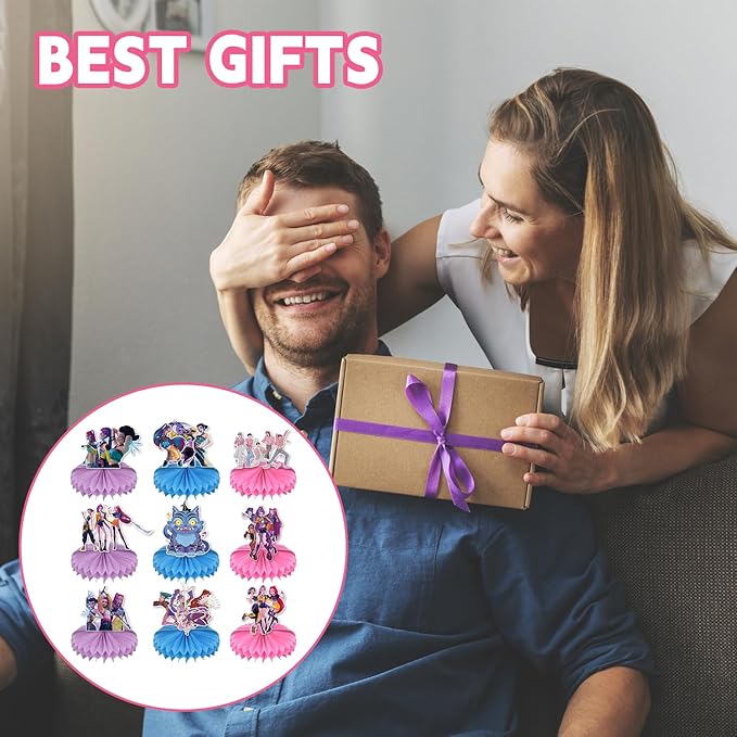 9pcs Demon Movie Hunters Honeycomb Table Centerpiece,Demon Movie Hunters Birthday Party Supplies Table Decorations for Party Decorations