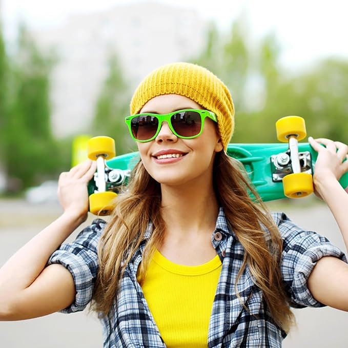 Pibupibu Neon Colors Party Favor Supplies Unisex Sunglasses Pack of 8