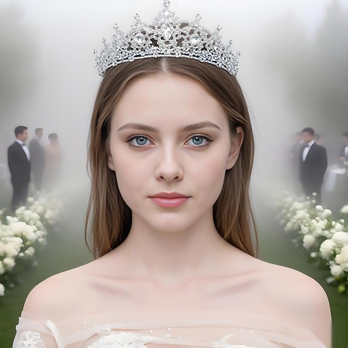 Crown Tiara for Women Queen Crown Rhinestone Wedding Crowns Birthday Tiara Women's Hair Accessories Costume Party Halloween Decor Prom Gifts
