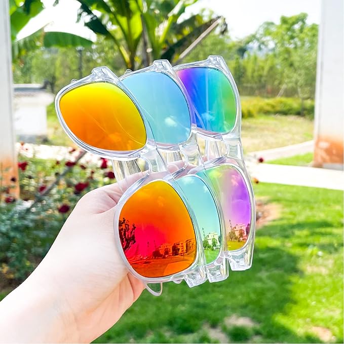 Pibupibu Neon Colors Party Favor Supplies Unisex Sunglasses Pack of 8
