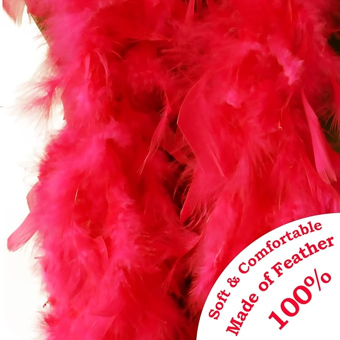 Feather Boa with Heart Rimless Sunglasses,4 ft Feather Boa for Bachelor Party Halloween Christmas Costume Accessory