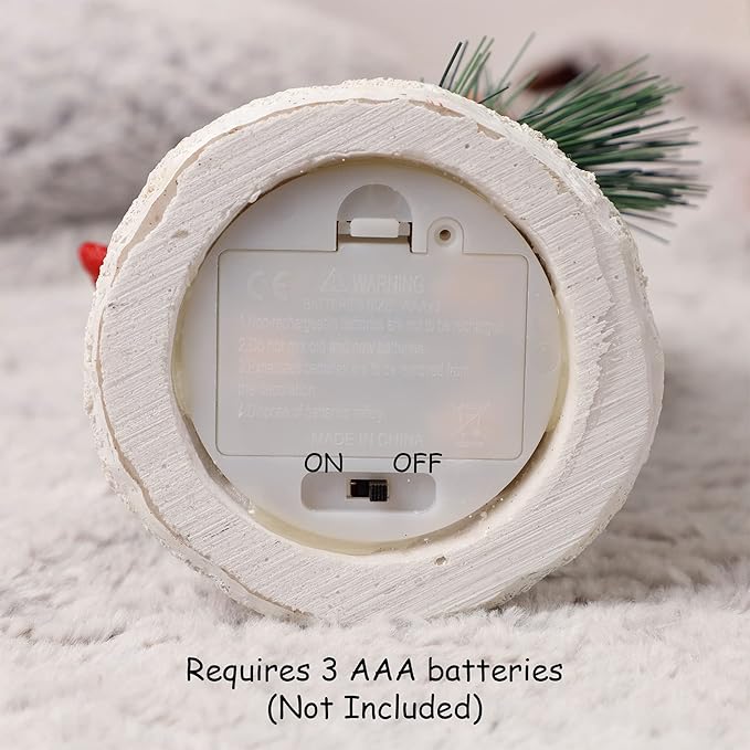 Glintoper 2 Pack Christmas Lighted Table Decorations, Tabletop Figurine, Battery Operated (Red Cardinal)