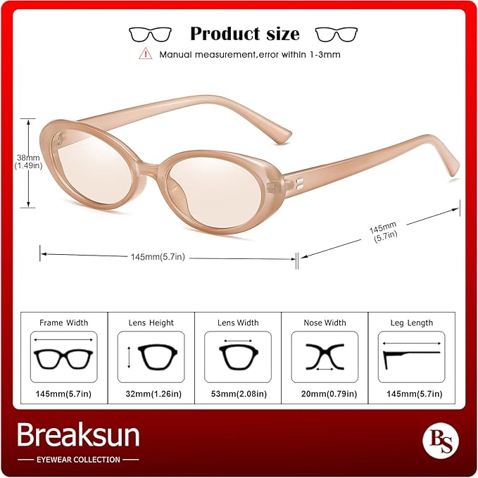 Retro Oval Sunglasses for Women Men Fashion Small Oval Sunglasses 90s Vintage Shades