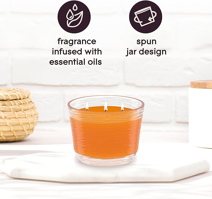 Glade Hawaiian Breeze 3-Wick Air Freshener Candle, Infused with Essential Oils, 6.8 Oz, 3 Count