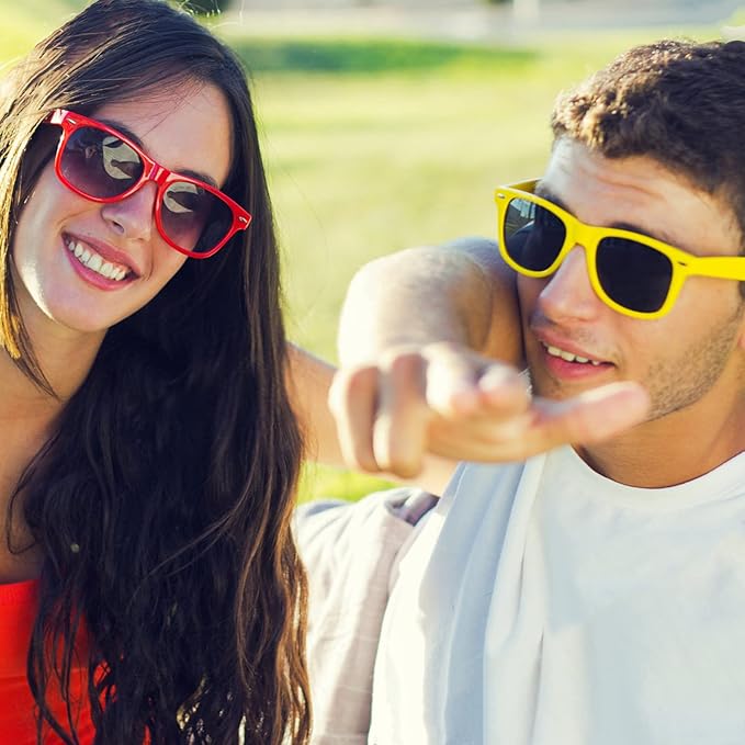 Pibupibu Neon Colors Party Favor Supplies Unisex Sunglasses Pack of 8