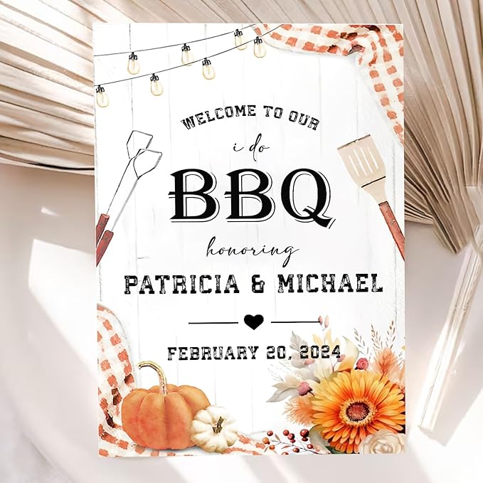 I Do BBQ Welcome Sign - Couples Shower BBQ, Outdoor Party Sign