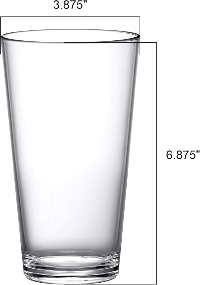 Amazing Abby Serenity - 30-Ounce Plastic Tumblers (Set of 6), All-Clear Reusable Plastic Cups, Stackable, BPA-Free, Shatter-Proof, Dishwasher-Safe