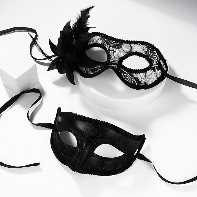 OIDEA Masquerade Mask for Couple - Roman Greek Venetian Mask Halloween Prom Party Costume Ball Mardi Gras Mask for Women Men