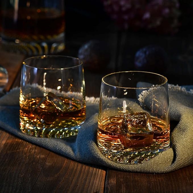 Krosno Whisky Glasses | Set of 6 | 12.5 oz | Fjord Collection | Drinking Glasses Cocktail Glasses Gift Box | Home, Restaurants and Kitchen Set | Dishwasher Safe Glass Cup