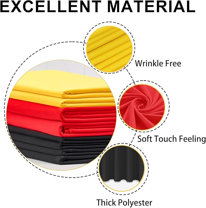 Red Black Yellow Backdrop Curtains Birthday Party Decorations Curtain Backdrop for Baby Shower Festival Decor 10×7ft