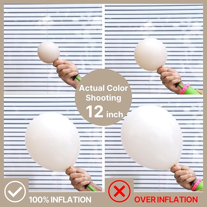 PartyWoo White Sand Balloons, 85 pcs Boho White Balloons Different Sizes Pack of 18 Inch 12 Inch 10 Inch 5 Inch Sand White Balloons for Balloon Garland Balloon Arch as Party Decorations, White-F12