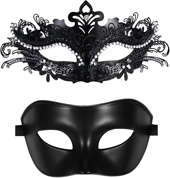 OIDEA Masquerade Mask for Couple - Roman Greek Venetian Mask Halloween Prom Party Costume Ball Mardi Gras Mask for Women Men