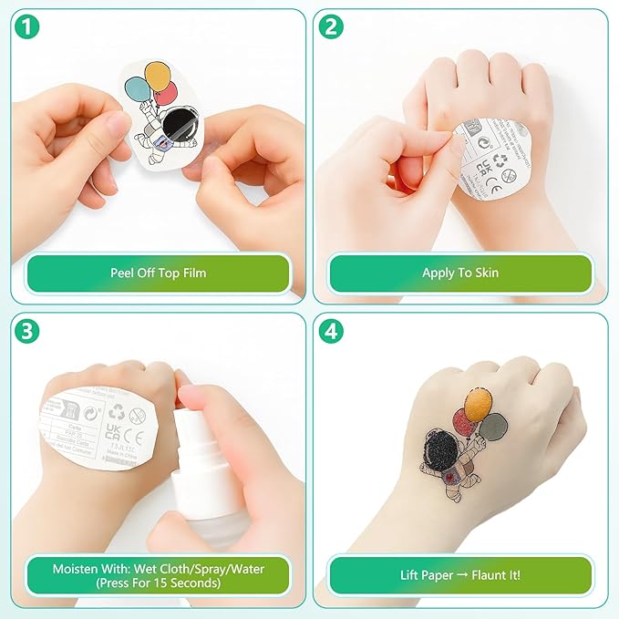 350+ Themed Designs Temporary Tattoos for Kids - Individually Wrapped, Glow in the Dark, Waterproof Fake Tattoos - Multiple Themes: Mermaid, Dinosaur, Unicorn, Baseball, Princess, Soccer, Ocean, Fairy