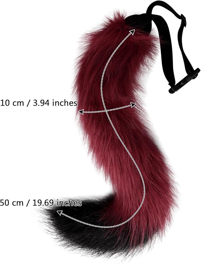 Faux Fur Fox Wolf Tail Animal Dog Furry Tails for Halloween Party Cosplay Accessory