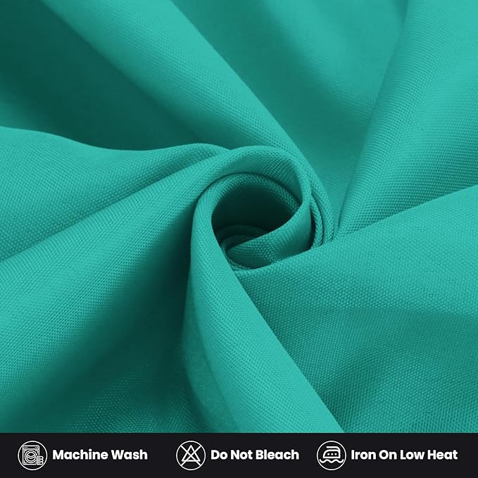 Ascoza 2 Pack Fitted Tablecloth for 4 Foot Rectangle 48 x 24 Inch Turquoise Table Covers Water Resistant Polyester Cloth for Folding, Parties,Display, Trade Show (Turquoise)