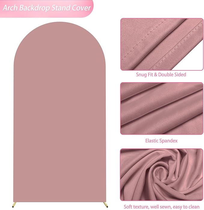 Wokceer 6.6 FT Wedding Arch Stand and Arch Cover, Metal Arch Stand with Arch Stand Cover for Birthday Party Wedding Ceremony Bridal Baby Shower Event Decor