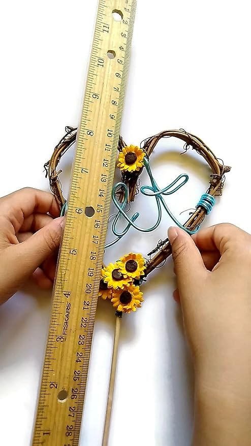 Sunflower Vine Cake Topper Personalized for Couple – Rustic Custom Keepsake for Wedding, Engagement, Bridal Shower, Anniversary, Party Decoration