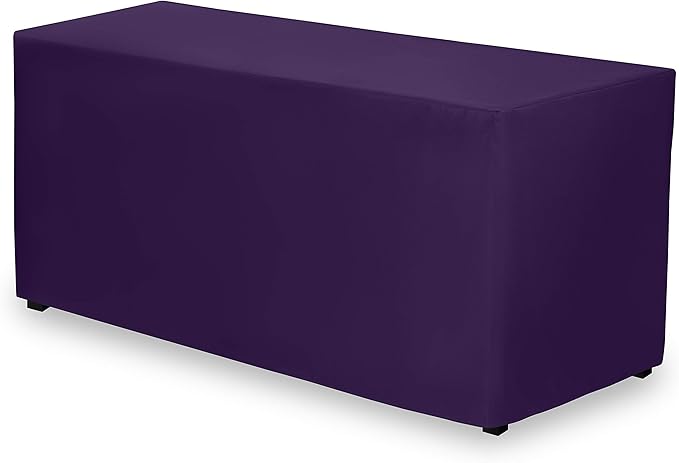 Gee Di Moda Fitted Tablecloth - 48 x 30 Inch Purple Fitted Table Cloth for 4 Foot Rectangle Table - Heavy Duty Washable Fabric - for 4 Ft Buffet Table Holiday Party Dinner Wedding & Trade Show