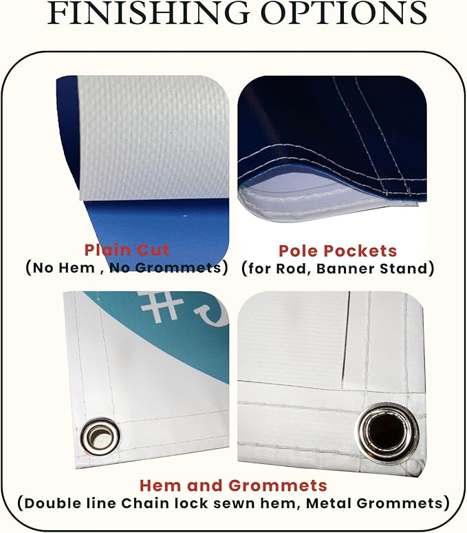 Custom Vinyl Banner, 14oz Premium Coated Vinyl, Full Color, indoor/outdoor Heavy Duty Sign, Design Online or Print Your Design file. 1 Sided (5 X 15 ft (H X W))