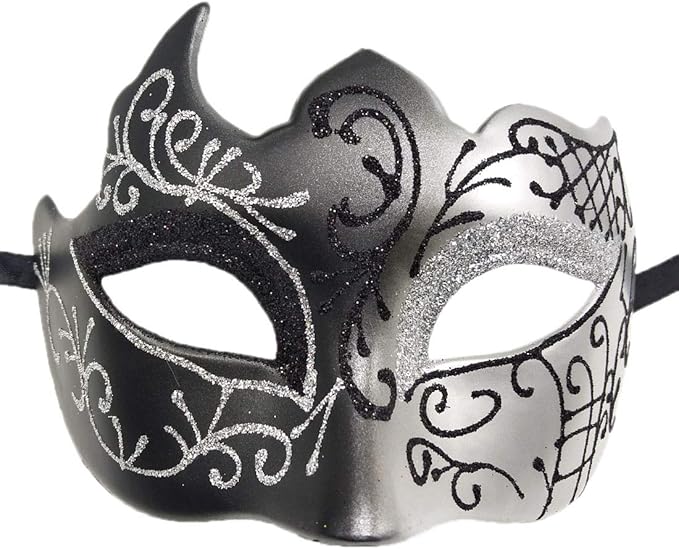 Coolwife Couples Masquerade Masks Metal Venetian Mardi Gras Party Evening Prom Costume Mask