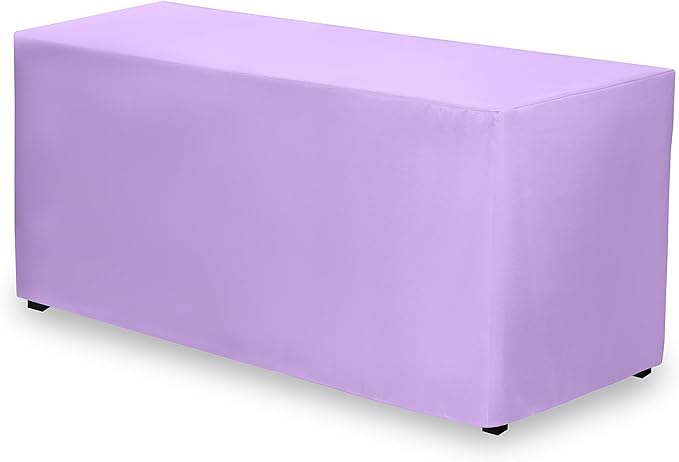 Gee Di Moda Fitted Tablecloth - 48 x 30 Inch Lavender Fitted Table Cloth for 4 Foot Rectangle Table - Heavy Duty Washable Fabric - for 4 Ft Buffet Table Holiday Party Dinner Wedding & Trade Show