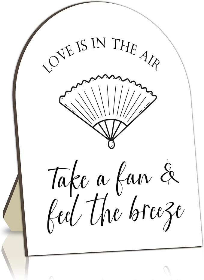 Fan Bar Station Board for Baby Shower, Fan Bar Wooden Welcome Table Sign for Baby Shower, Guest Gift Pickup Sign Decor for Gender Reveal Party, Summer Breeze Party Tabletop Decoration Signs 8x10 In