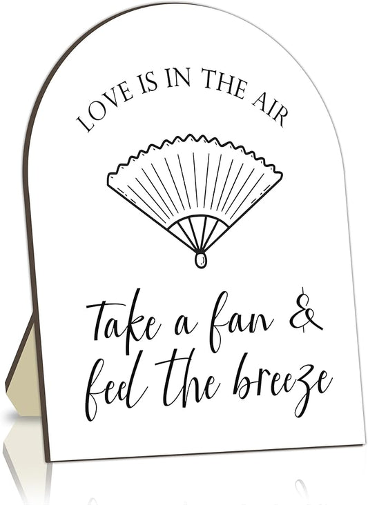 Fan Bar Station Board for Baby Shower, Fan Bar Wooden Welcome Table Sign for Baby Shower, Guest Gift Pickup Sign Decor for Gender Reveal Party, Summer Breeze Party Tabletop Decoration Signs 8x10 In
