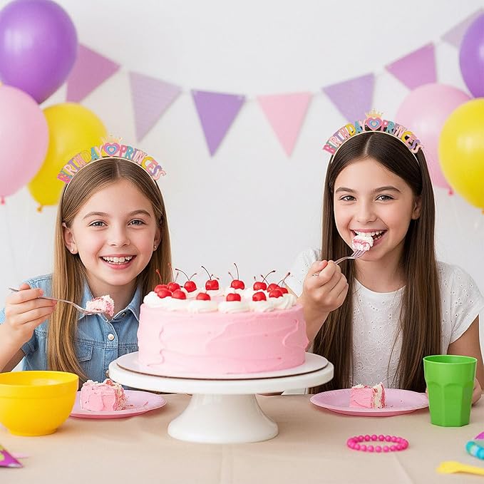 Birthday Headband,Happy Birthday Headband for Women,Princess Birthdays Crown Tiara, Colorful Heart Design,Great Gifts Crown Gift Party Decorations for Women Girls