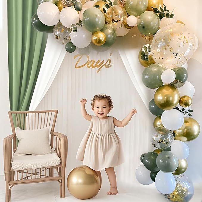 Sage Green Balloons, 60 pcs 12 Inch Thickened Latex Balloons for Birthday Party Decoration, Wedding, Baby Shower, Anniversary, Themed Parties Decorations and Balloon Garlands