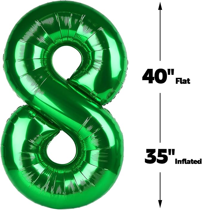 Green Foil Number 18 81 Balloon 40 Inch, Helium Mylar Eight Number 18 81 Birthday Balloons, 18th 81 Green Women Men Wedding Anniversary, Graduations Party Supplies