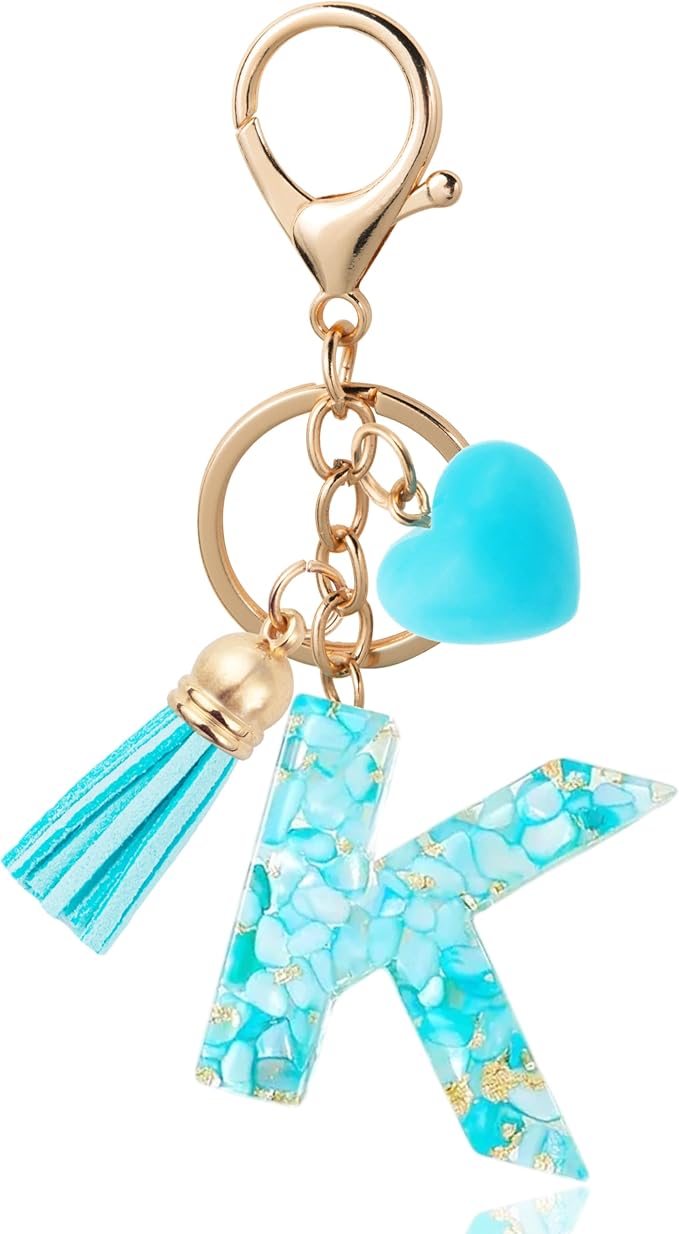 Initial Letter Keychain, Butterfly Keychain Cute Resin, Initial Keychain Backpack Charms, Key chain for Women, Girls