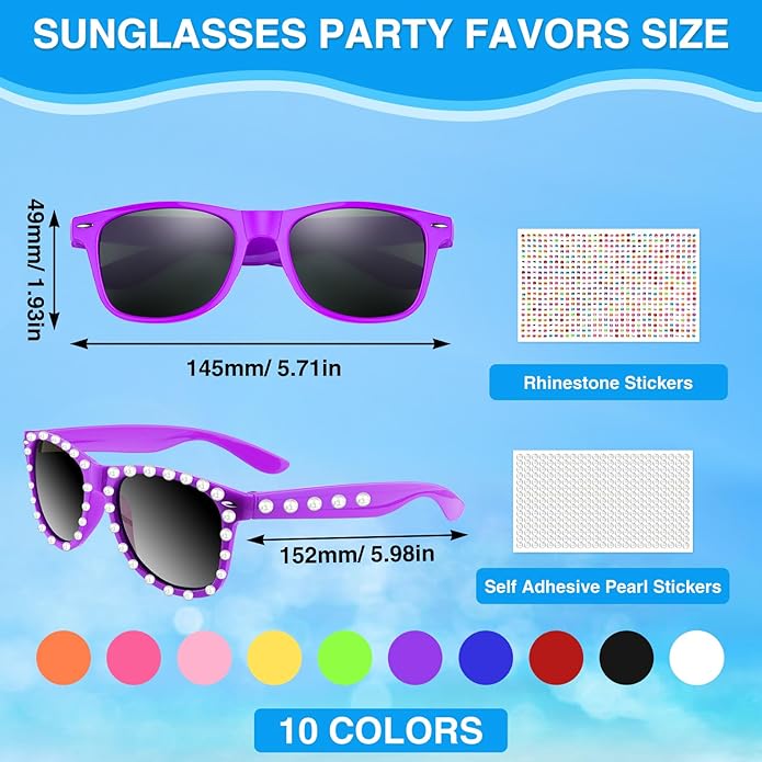 MEEZY 20/30/50/100Pcs Neon Sunglasses Bulk, Party Sunglass for Goody Bag Fillers Birthday Summer Beach Party Favors