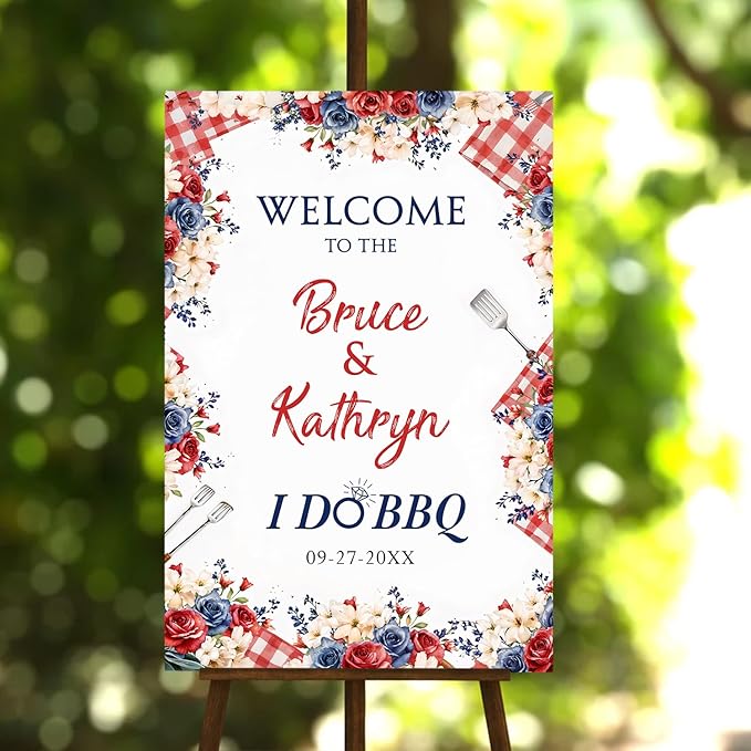 Personalized I Do BBQ Welcome Sign, I Do BBQ Sign, I Do BBQ Wedding Shower Sign, BBQ Engagement Party Sign, Couples Shower BBQ Sign, Welcome To The I Do BBQ Party Sign, I Do BBQ Decorations