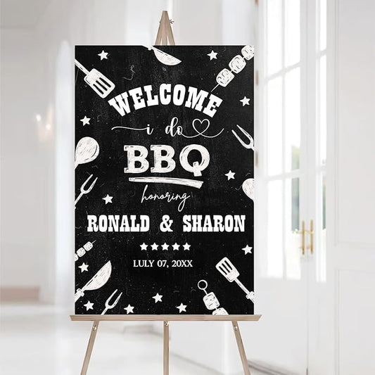 Personalized I Do BBQ Welcome Sign, Welcome Sign For BBQ Rehearsal Dinner, BBQ Engagement Party Sign, Couples Shower BBQ Sign, BBQ Yard Sign, Welcome To The I Do BBQ Party Sign, BBQ Décor