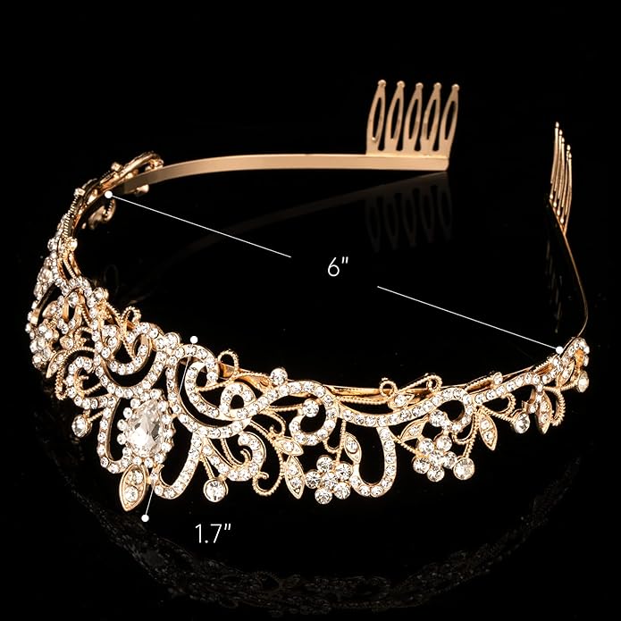 Crystal Tiara Crowns For Women Girls Princess Elegant Crown with Combs Women's Headbands Bridal Wedding Prom Birthday Party