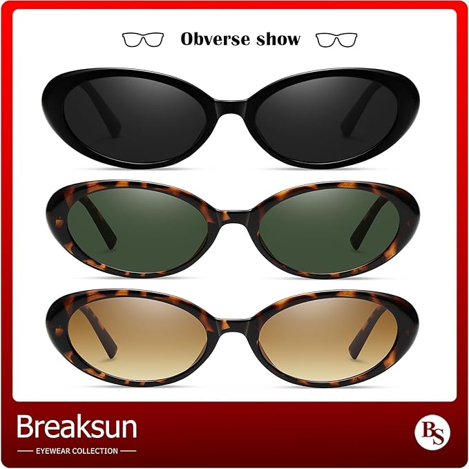 Retro Oval Sunglasses for Women Men Fashion Small Oval Sunglasses 90s Vintage Shades