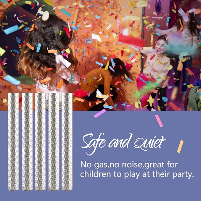 BATTIFE 10Pack Colorful Confetti Wands, Confetti Shoot Poppers, Tissue Paper Flick Flutter Sticks for Wedding Celebrations, Anniversary, Birthday Parties, Multi-color 7.8inch