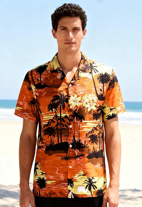 Cromoncent Matching Hawaiian Outfits for Family, Dad and Son Matching Luau Beach Tropical Shirts Mommy Daughter Tropical Sets