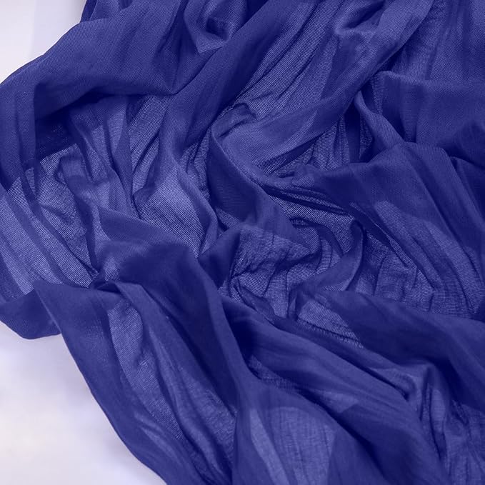 Socomi 3pcs Royal Blue Fall Thanksgiving Cheesecloth Table Runner Boho Rustic Gauze 120 inch 10FT Cheese Cloth Runner for Wedding Party Baby Shower Birthday Home Decor Holiday Decorations