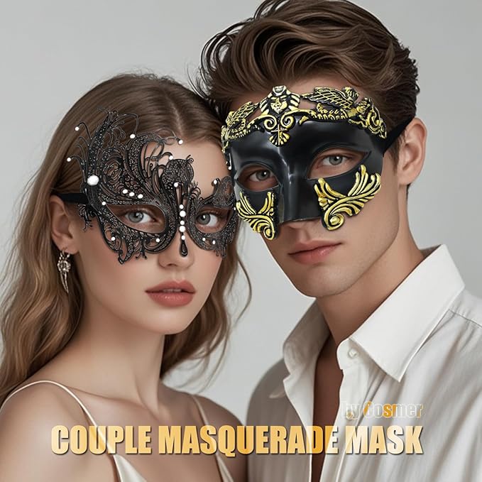 Masquerade Mask for Women Men Couple Venetian Mask Roman Greek Mask for Halloween Costume Party Prom
