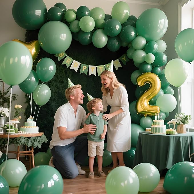 KAWKALSH Sage Green Balloon 12 Inch, 110pcs Latex Party Balloons Helium Bright Color for Birthday Baby Shower Wedding Party Supplies Arch Garland Decoration