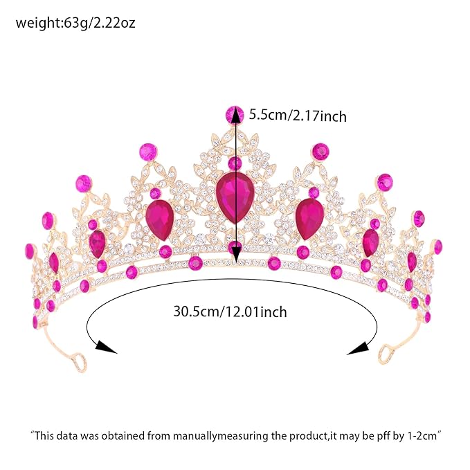 Princess Tiara and Crown for Women Wedding Tiaras for Bridal girls Tiaras and Crystal Crowns Rhinestone Headband Metal Hair Accessories for Costume Birthday Party Prom Gifts
